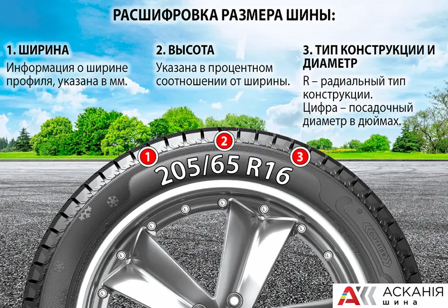 Размеры, маркировка и заводские допуски для резины 205 65 R16 зима